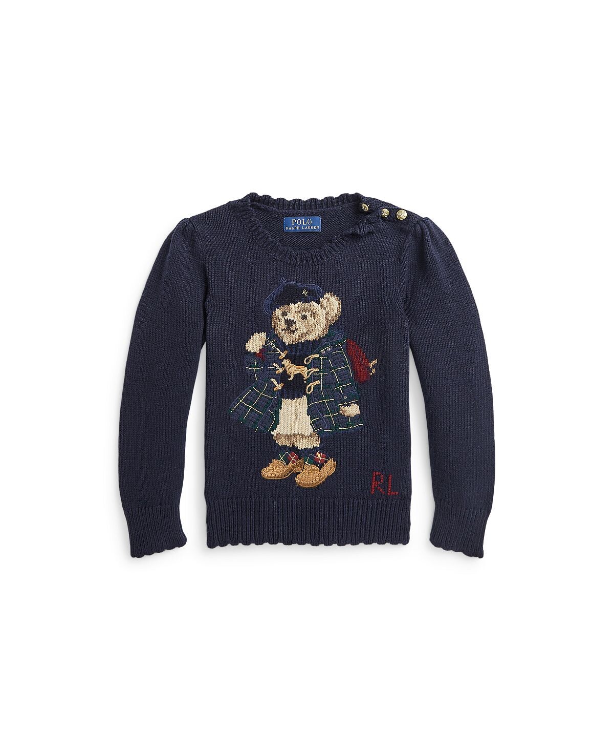 

Хлопковый свитер-поло с медведем для малышей и маленьких девочек Polo Ralph Lauren