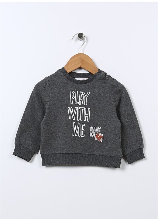 

Толстовка с принтом Baby Anthracite Melange 22FWB-08 Mammaramma, антрацитовый, Черный