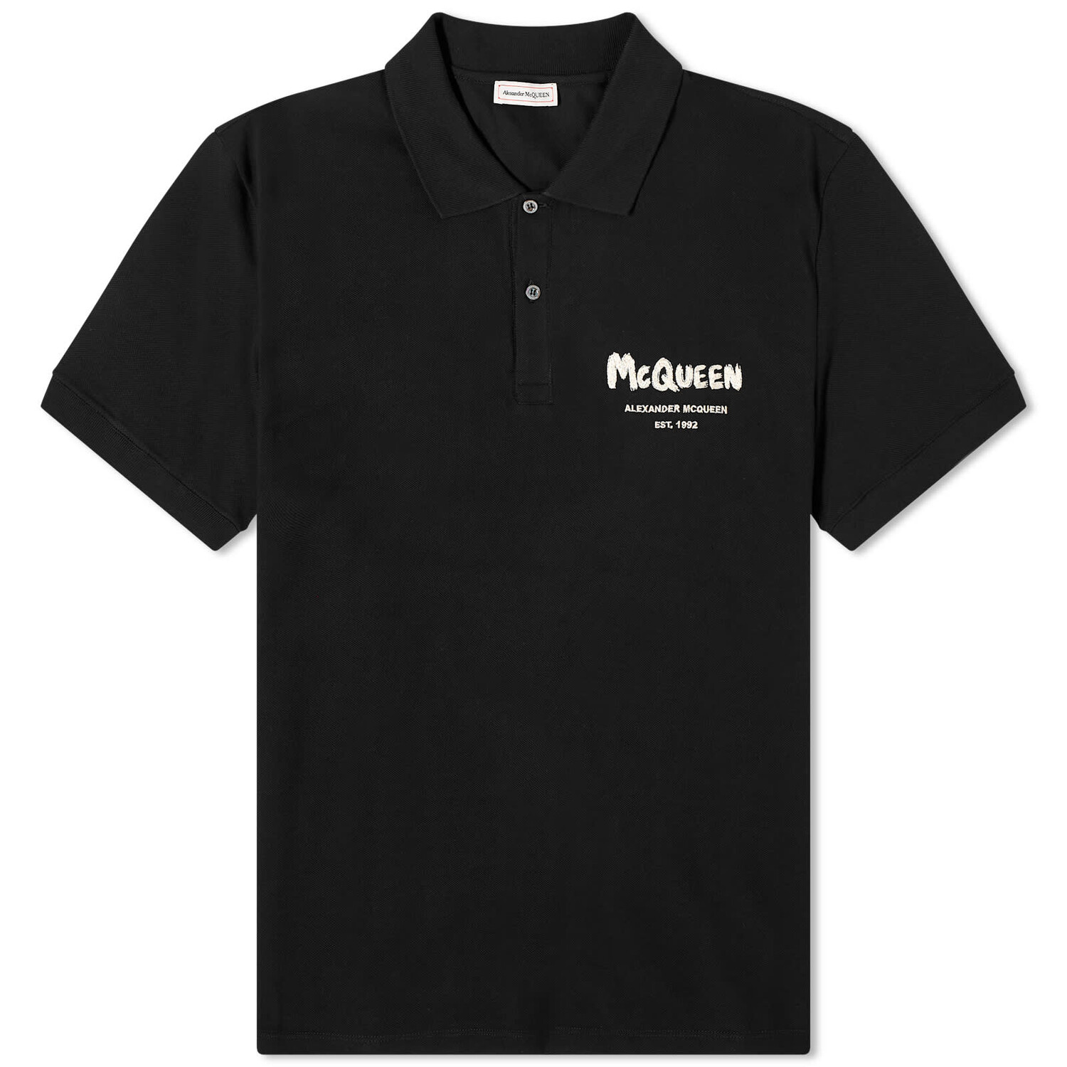 

Поло Alexander Mcqueen Embroidered Graffiti Logo, черный