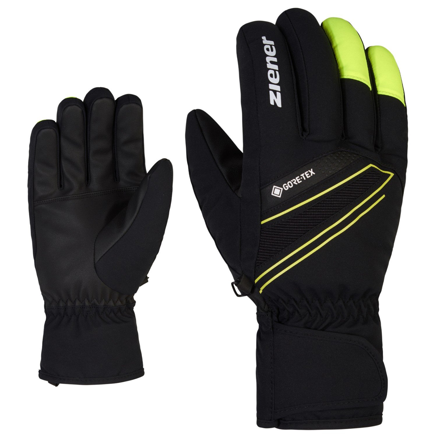 

Перчатки Ziener Gunar GTX Glove Ski Alpine, цвет Black/Poison Yellow