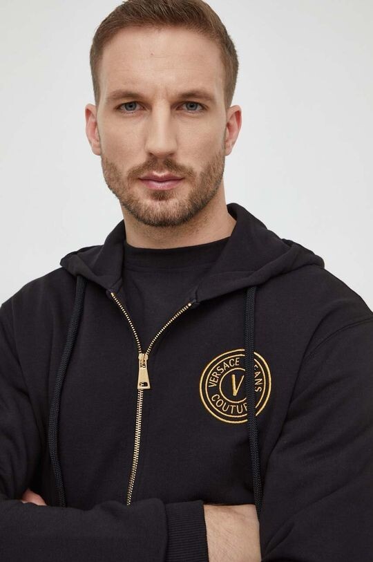 

Хлопковая толстовка Versace Jeans Couture, черный