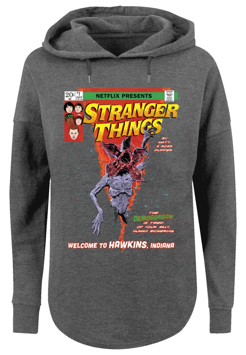 

Свитер F4NT4STIC Oversized Hoodie Stranger Things Comic Cover Netflix TV Series, цвет charcoal