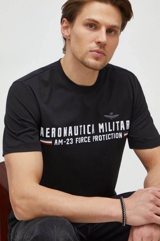 

Хлопковая футболка Aeronautica Militare, черный