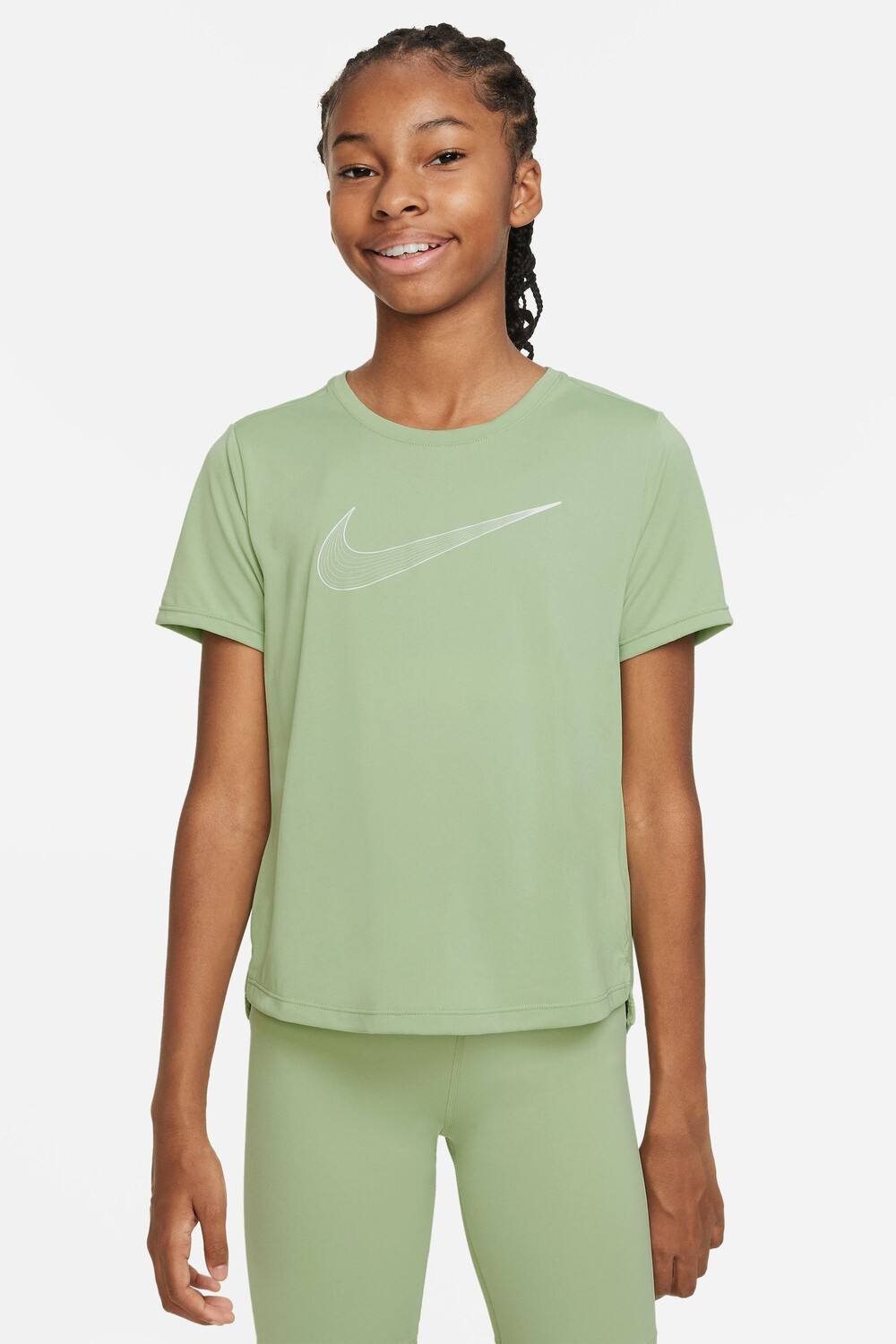 

Тренировочная футболка Dri-FIT One с короткими рукавами Nike, зеленый