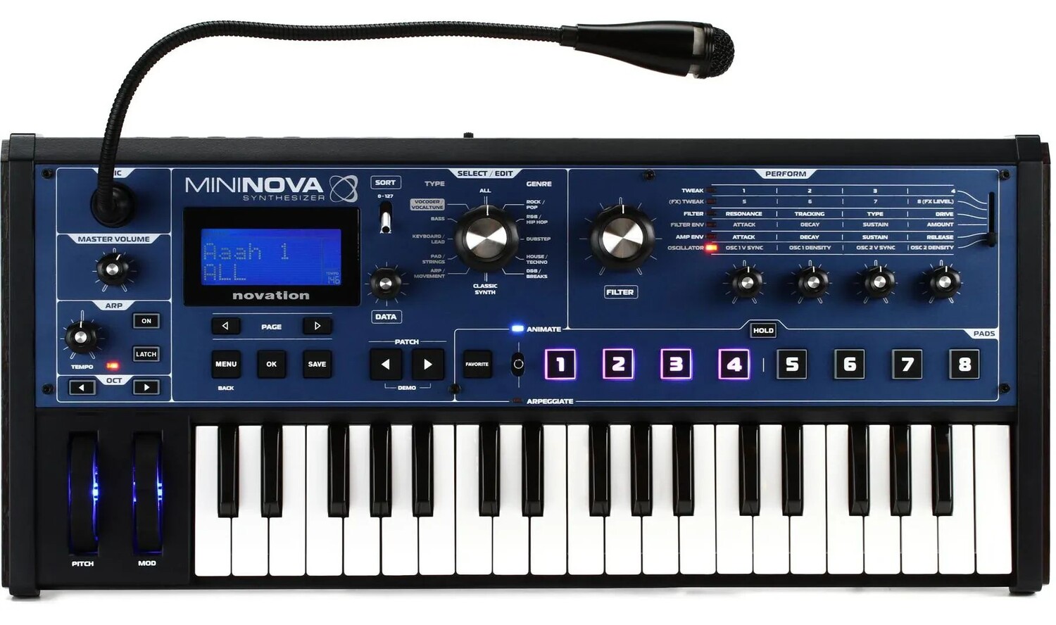 

Novation MiniNova 37-клавишный синтезатор с вокодером