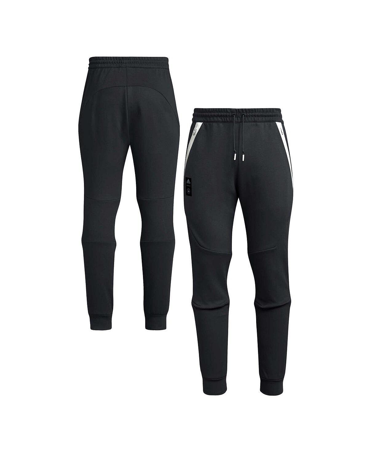 Мужские черные дорожные брюки Player 2023 Charlotte FC Club adidas