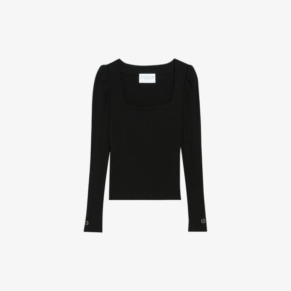 

Топ Tumi с квадратным вырезом эластичной вязки Claudie Pierlot, цвет noir / gris