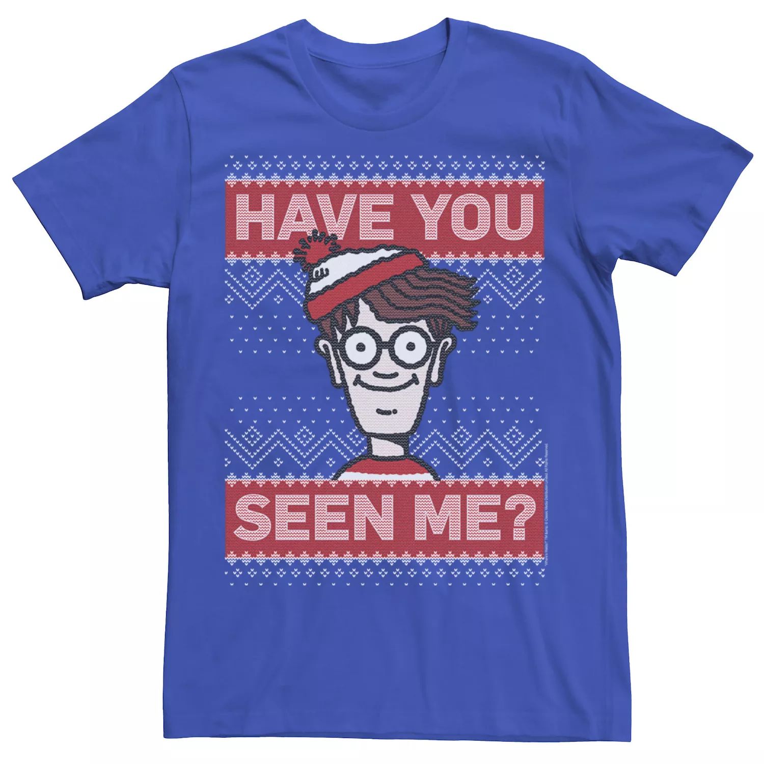 Мужская футболка с рисунком «Wher's Waldo Christmas Have You Seen Me» Licensed Character white k have you seen me