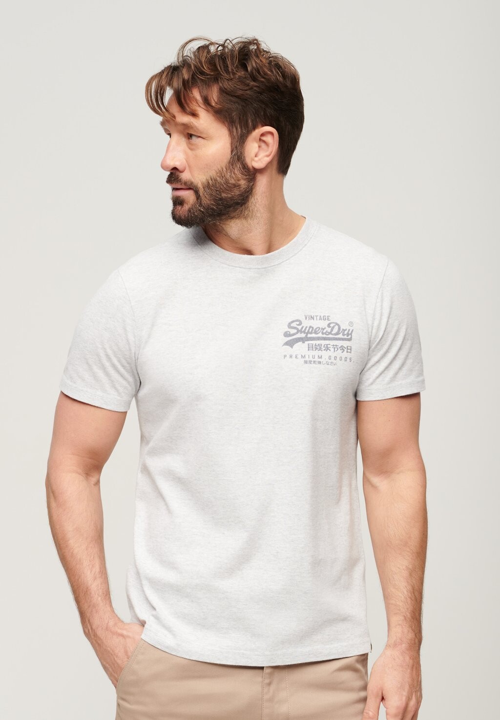 

Футболка с принтом Superdry, серый
