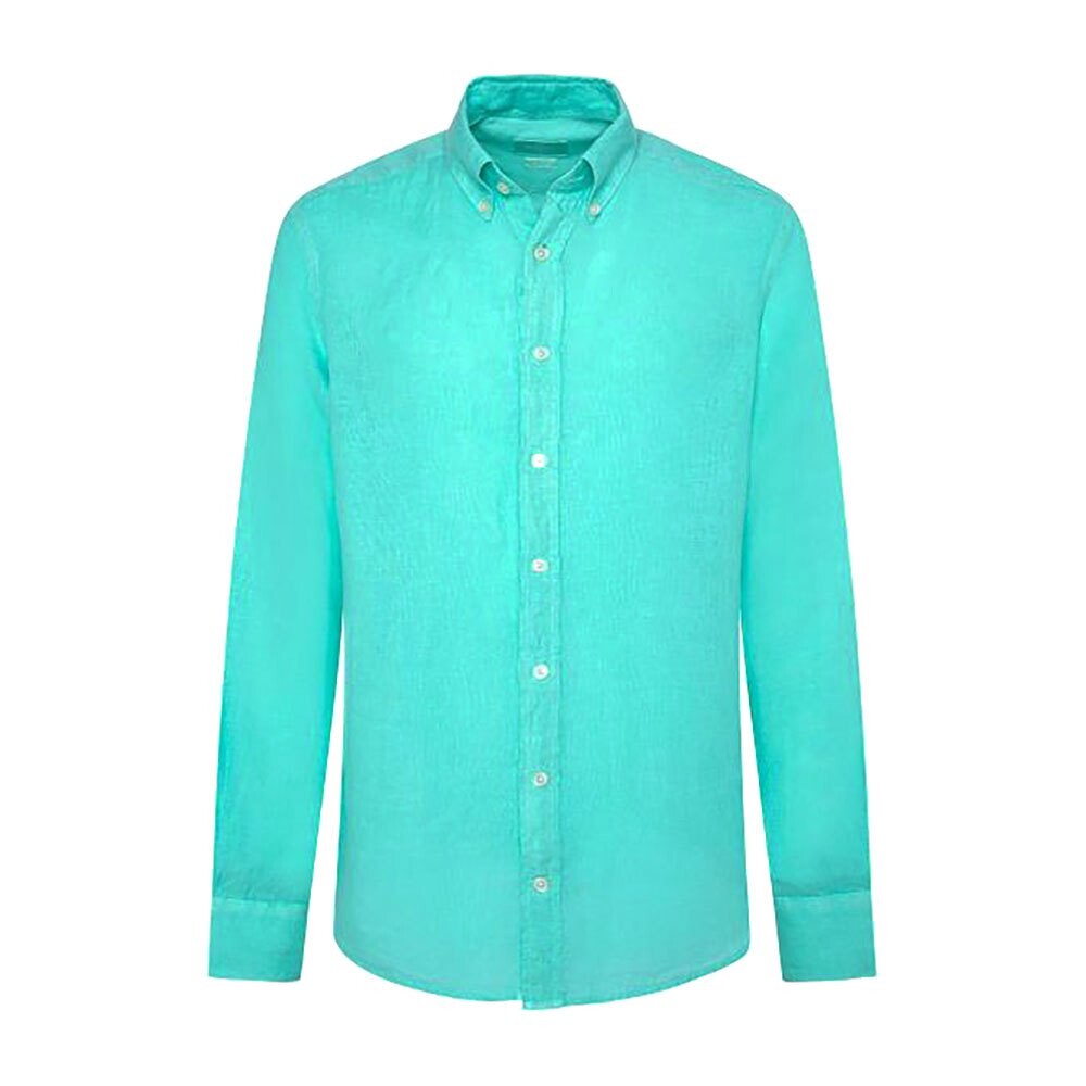 

Рубашка Hackett Garment Dye Linen BS, серый