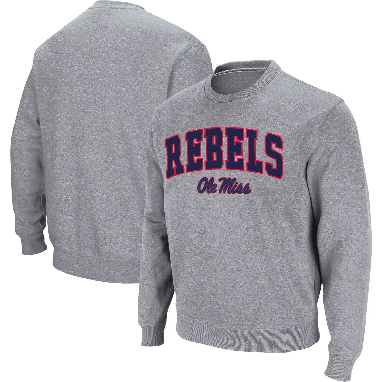 

Мужской серый пуловер с логотипом Ole Miss Rebels Arch & Logo Colosseum