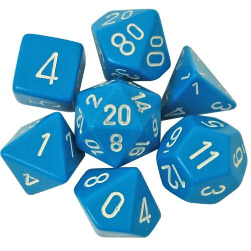 

Аксессуары Chessex Chessex Dice Set: Opaque Light Blue w/ White (7)