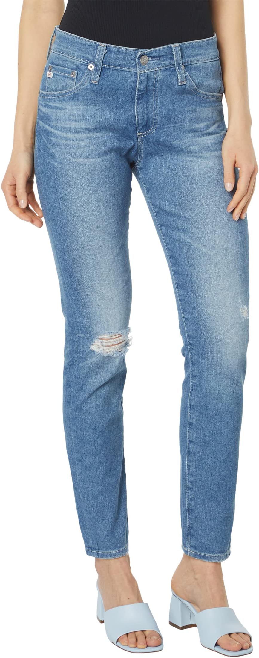 цена Джинсы Farrah Ankle High-Rise Skinny in 18 Years Santa Fe AG Jeans, цвет 18 Years Santa Fe