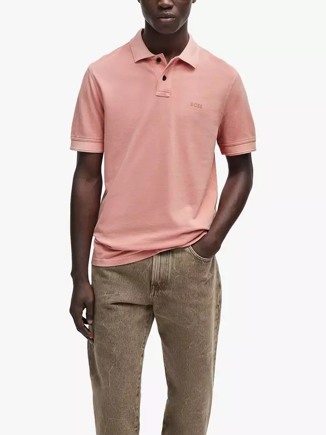 

Поло HUGO BOSS BOSS Prime Cotton, цвет open/pink