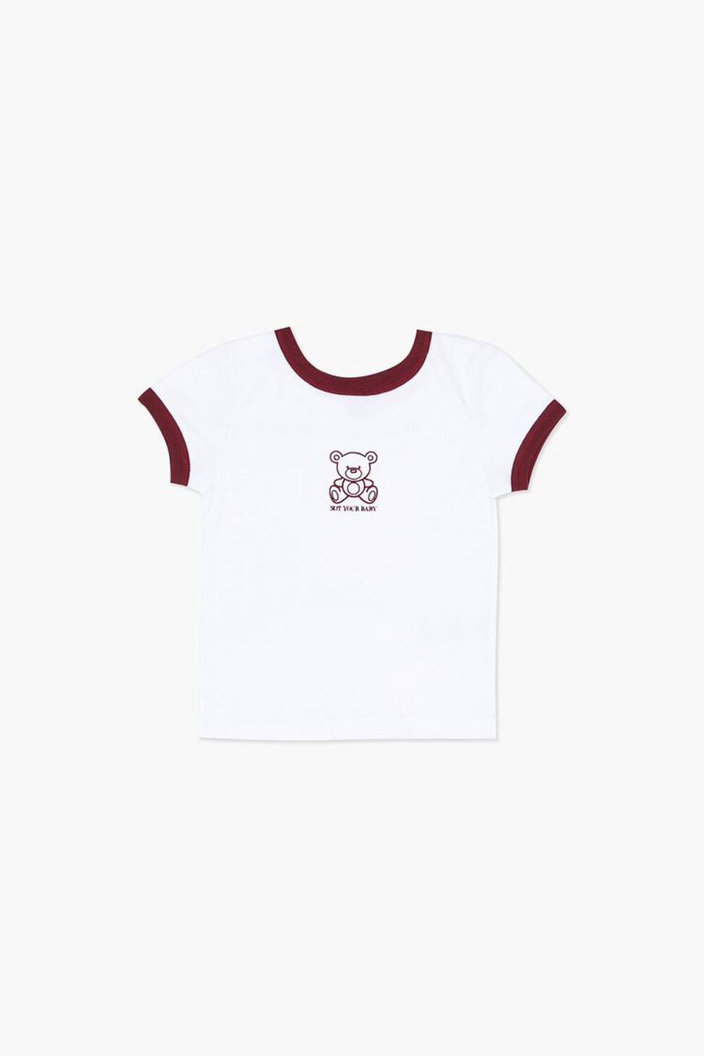 

Футболка Girls Not Your Baby Ringer Forever 21, белый