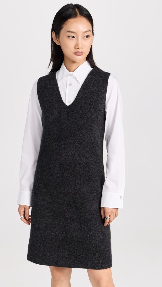 

Платье Vince V Neck Tank Sweater, угольный