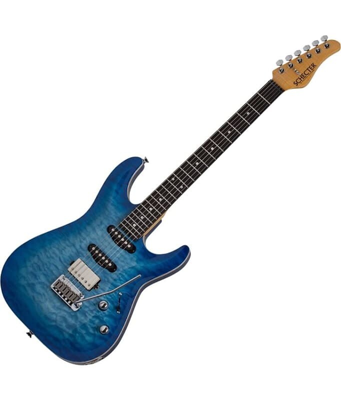 электрогитара schecter diamond series prototype california classic transparent sky burst 6 string w hard case Электрогитара Schecter California Classic Guitar Transparent Sky Burst