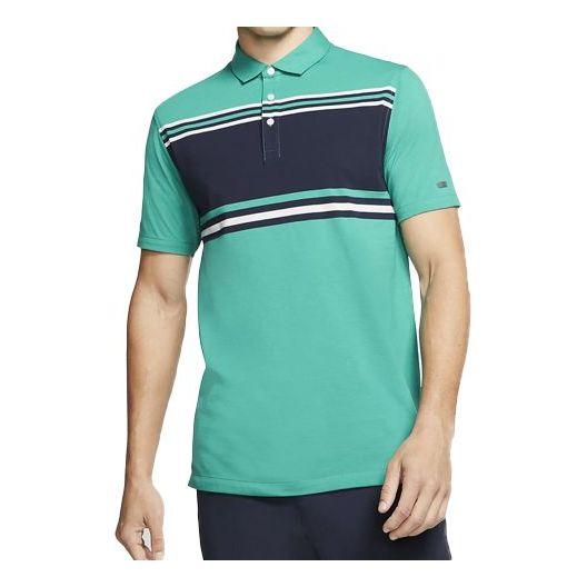 Футболка NikeDRI-FIT PLAYER Stripe Golf lapel Short Sleeve Polo Shirt Green, зеленый