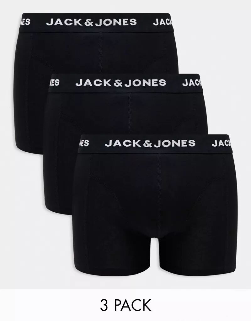 Набор из 3 черных плавок с поясом и логотипом Jack & Jones цена и фото