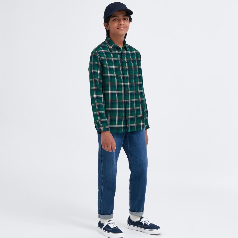 

Рубашка Uniqlo унисекс фланелевая клетчатая с длинными рукавами, зеленый