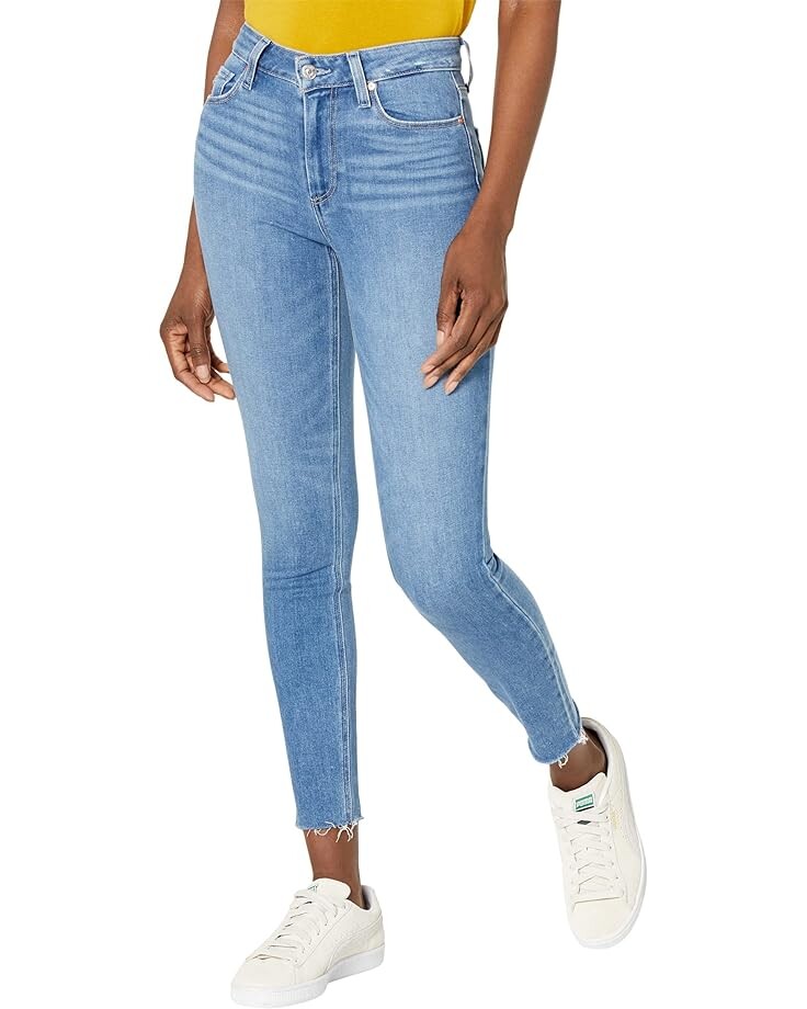 

Джинсы Paige Hoxton Ankle Raw Hem in Bellflower Distressed, цвет Bellflower Distressed
