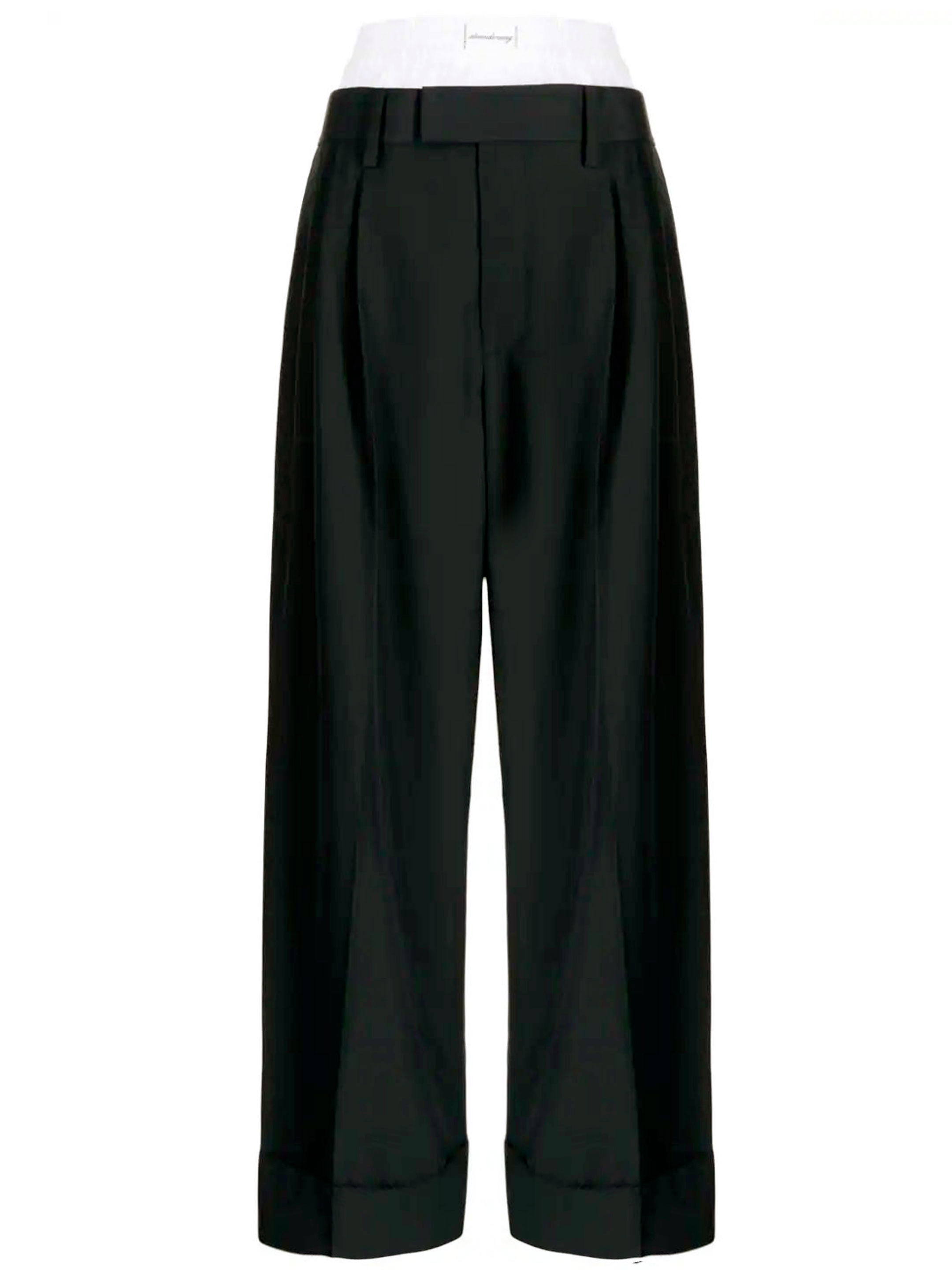 Брюки Alexander Wang Layered tailored, черный прямые брюки из смесовой шерсти строгого кроя karen millen бежевый