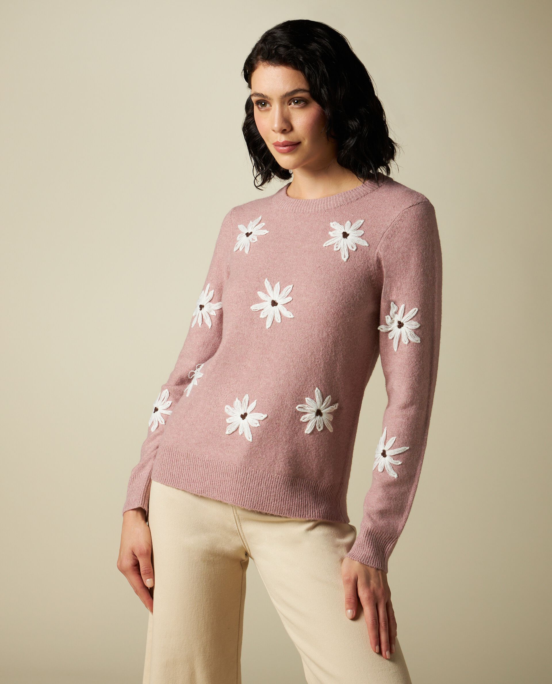 Женский пуловер из трикотажа с вышивкой Iwie, пыльно-розовый портфель lokis пыльно розовый 1 шт