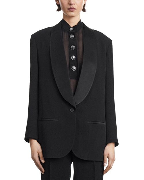 

Атласный пиджак с шалевым воротником The Kooples, цвет Black