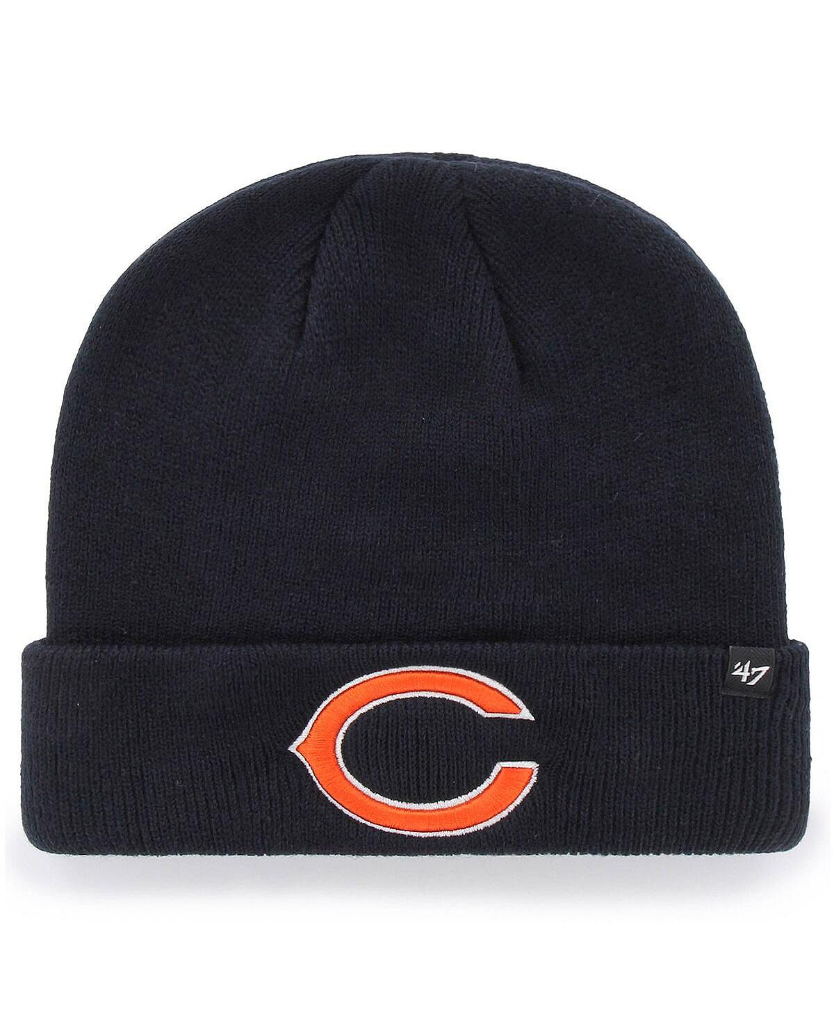 Мужская темно-синяя вязаная шапка с манжетами '47 Chicago Bears Primary Basic '47 Brand мужская серая вязаная шапка chicago bears highline с манжетами 47 brand