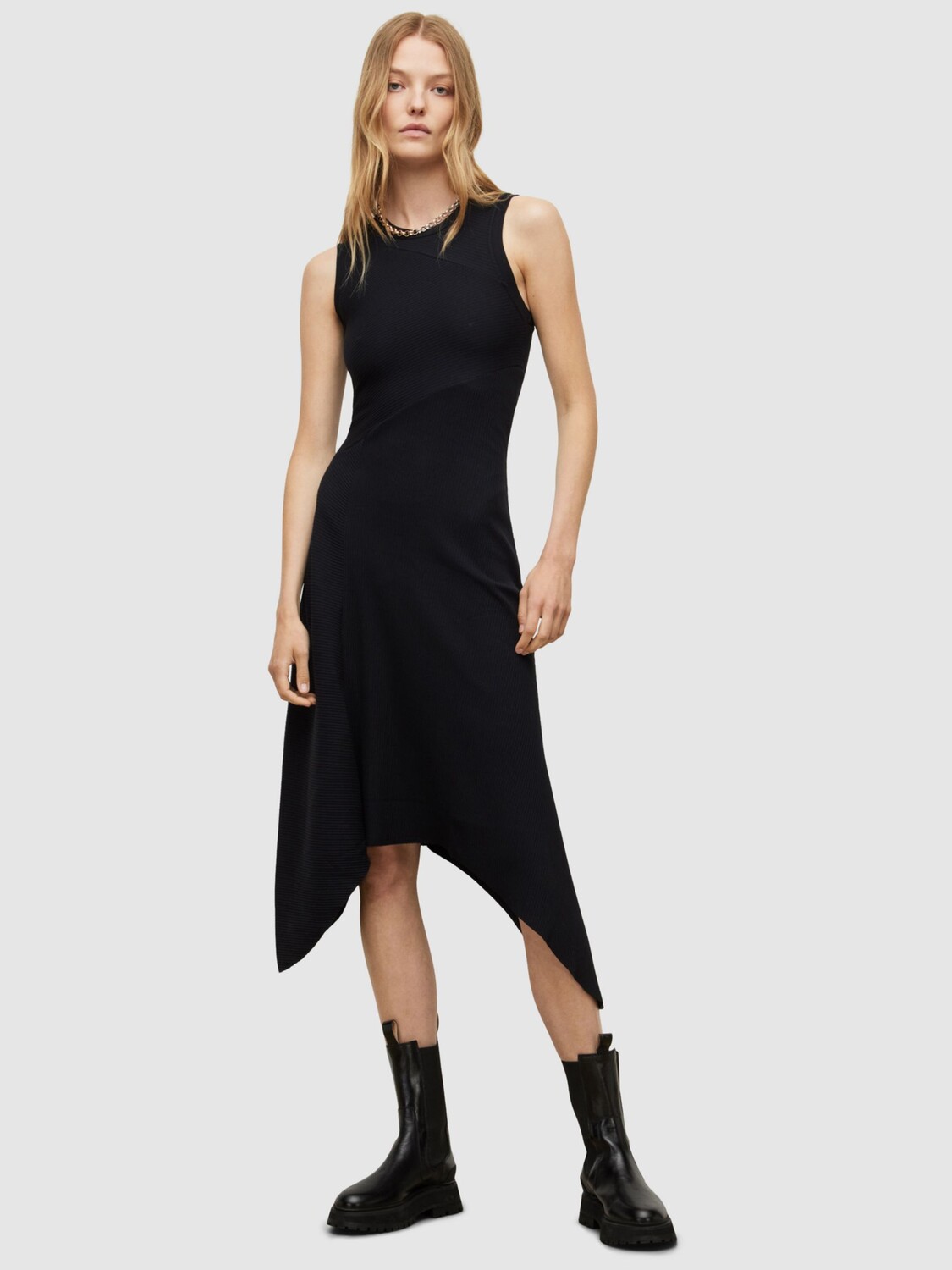 

Платье миди с асимметричным подолом AllSaints Gia