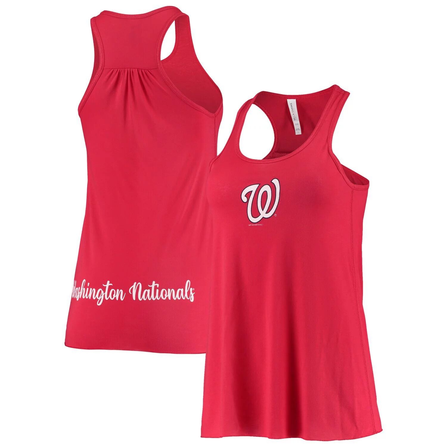 

Женская мягкая как виноградно-красная майка Washington Nationals спереди и сзади, Красный