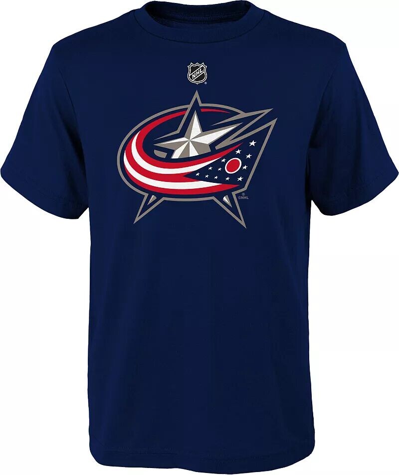 

Темно-синяя футболка с логотипом NHL Youth Columbus Blue Jackets Primary