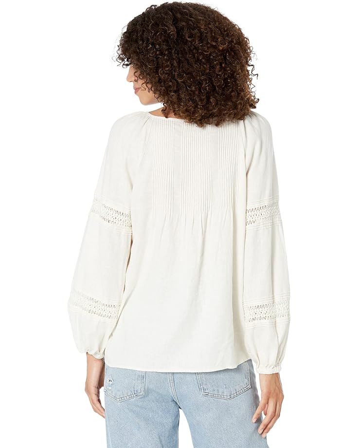 

Топ Madewell Linen-Blend Pintuck Peasant Top, цвет Lighthouse