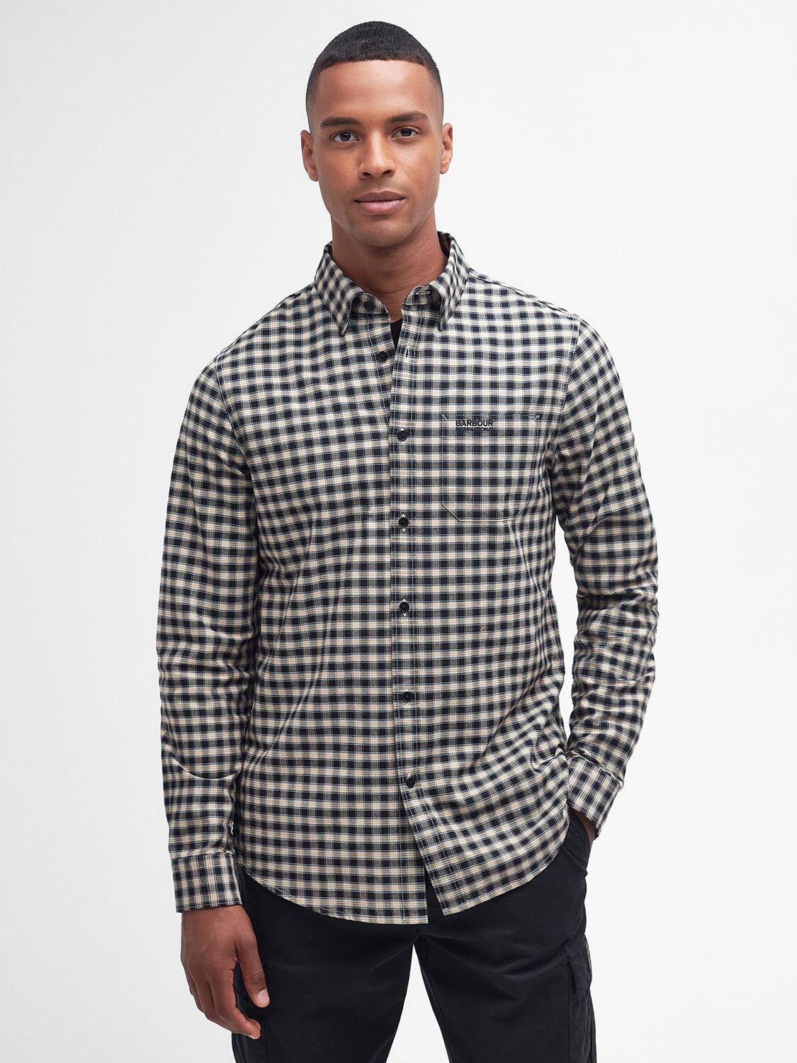 

Оксфордская рубашка Theo International Barbour, серый/мульти