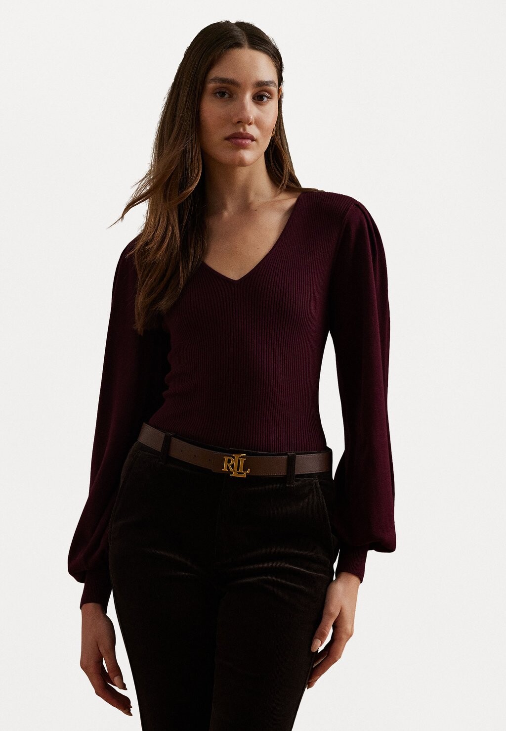 

Джемпер COTTON BLEND BLOUSON SLEEVE SWEATER Lauren Ralph Lauren, Бордо