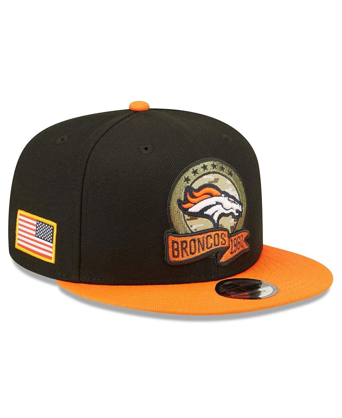 

Мужская черно-оранжевая кепка Snapback Denver Broncos 2022 Salute To Service 9FIFTY New Era