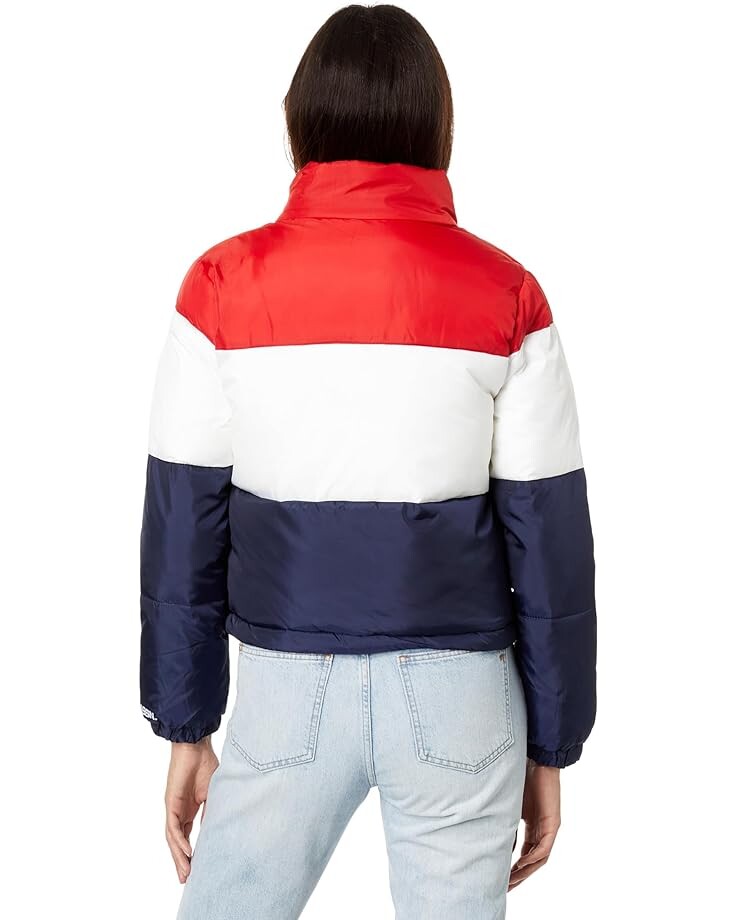 

Куртка U.S. POLO ASSN. Crop Multi Color-Blocked Puffer Jacket, цвет Racing Red