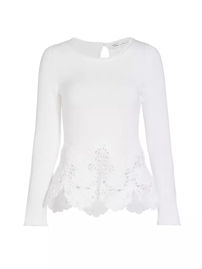 

Свитер Birdsnest с фестонами Oscar De La Renta, слоновая кость, Бежевый