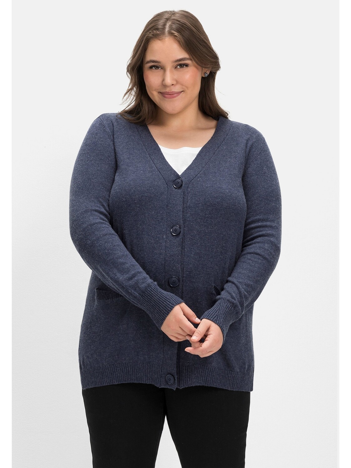 

Кардиган sheego Strickjacke, индиго