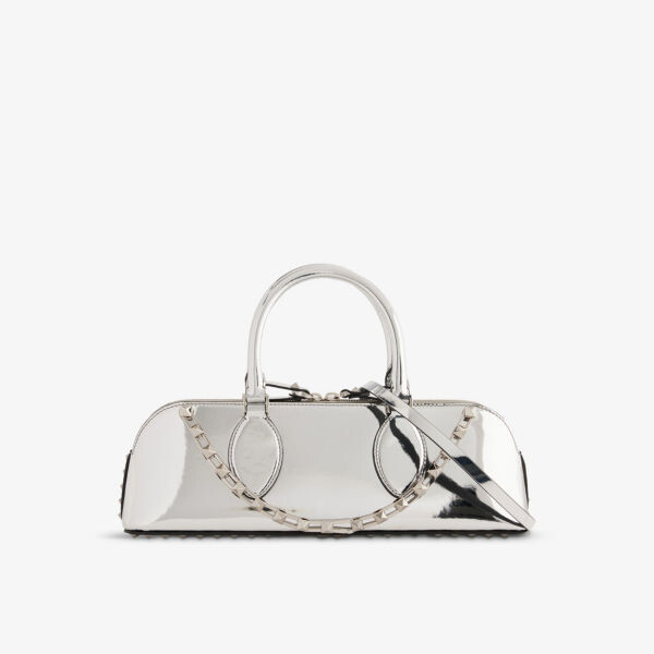 

Кожаная сумка через плечо Rockstud Valentino Garavani, серебряный