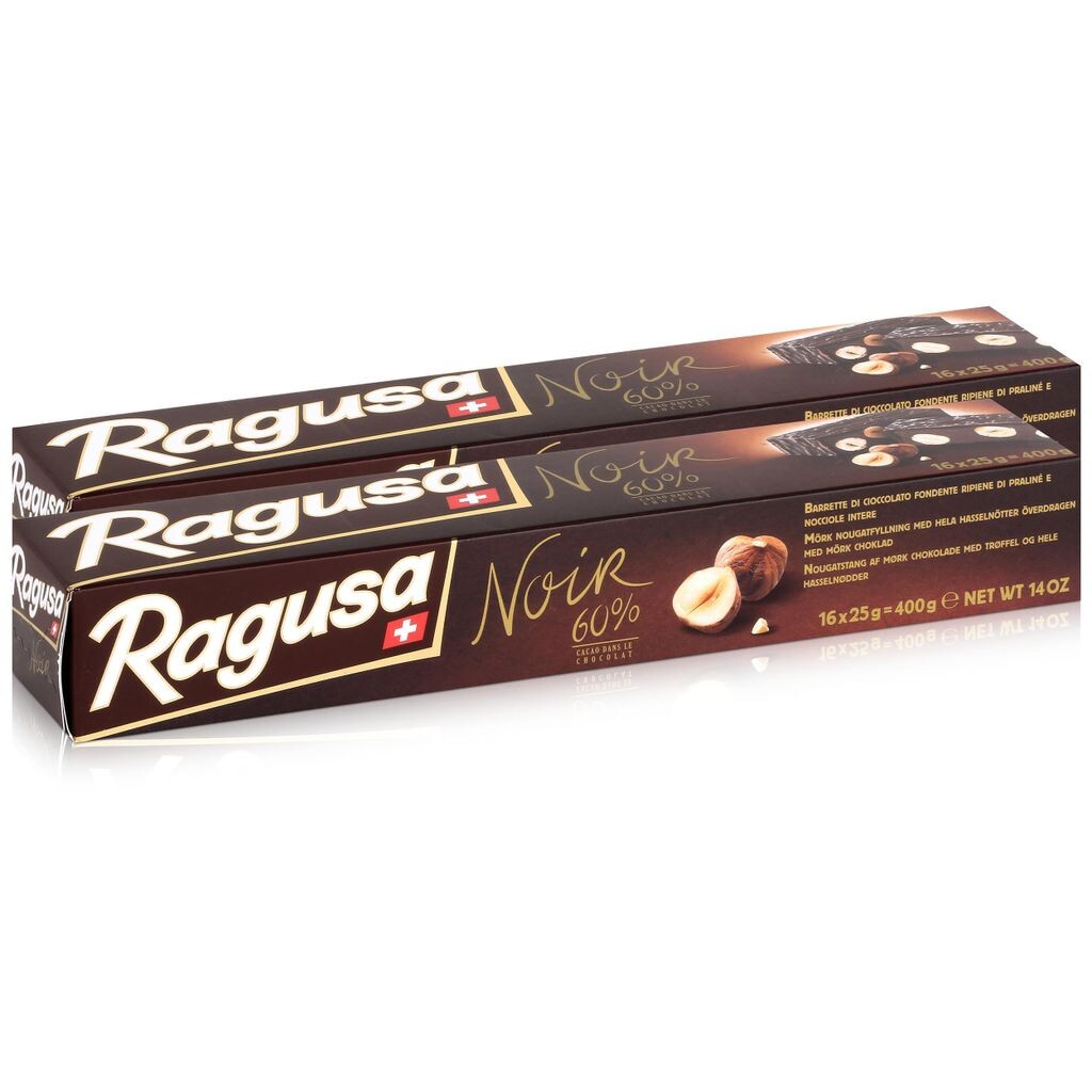 

Шоколад Ragusa Noir 60% темный с цельным фундуком 400г (2 шт. в упаковке)
