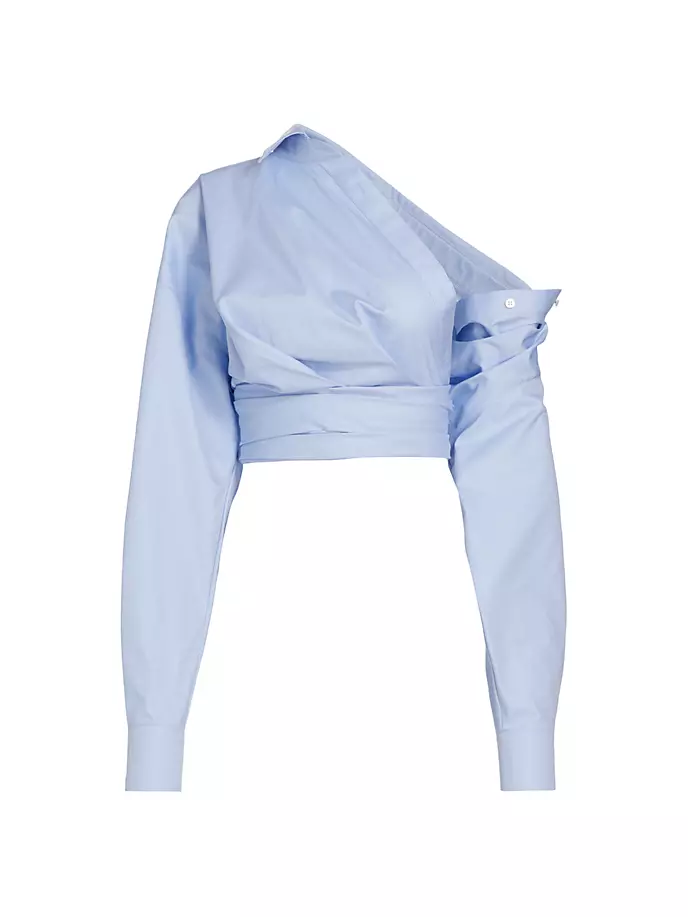

Укороченная рубашка с запахом Alexander Wang, цвет oxford