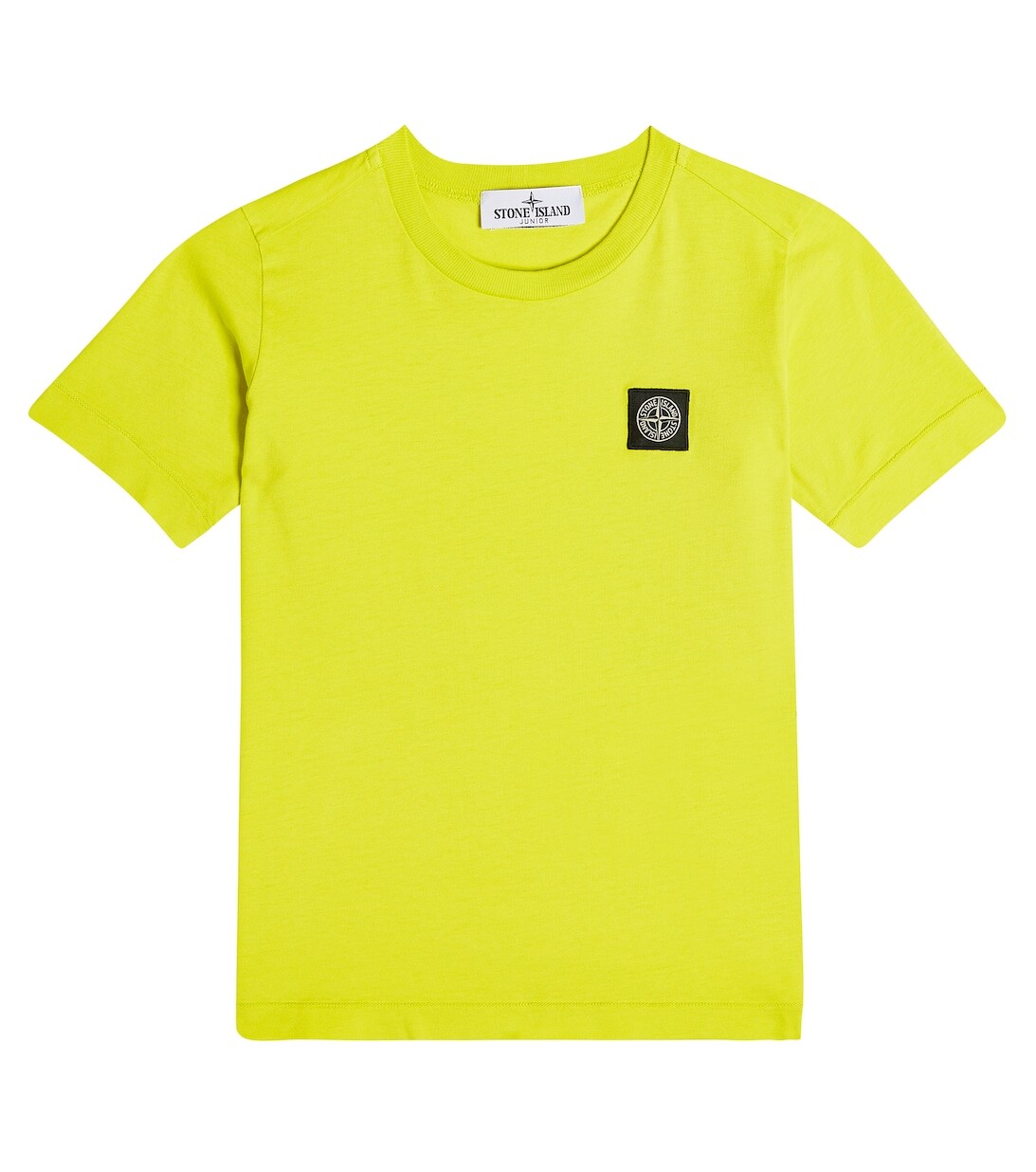 

Футболка из хлопкового джерси с логотипом Stone Island Junior, желтый