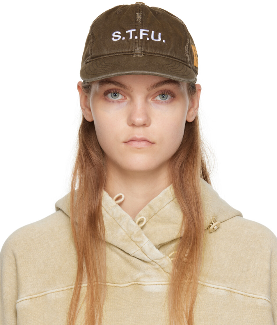 

Коричневая кепка STFU Heron Preston