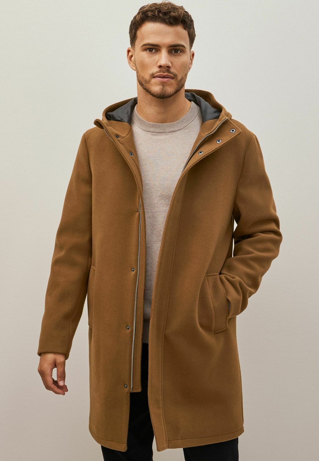 цена Зимнее пальто Neck Hooded Next, коричневый