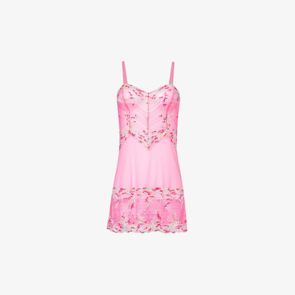 

Сорочка embrace из эластичного кружева с цветочной вышивкой Wacoal, розовый