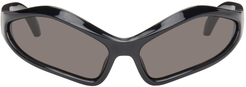цена Черные овальные солнцезащитные очки Fennec Balenciaga, цвет Black