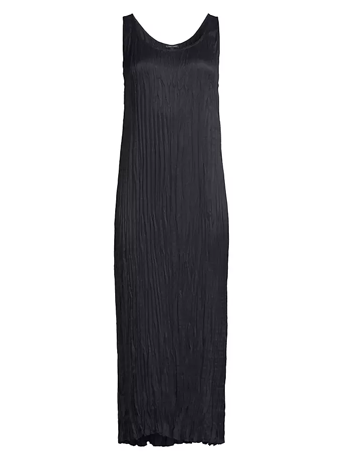 

Плиссированное платье-миди из купро Eileen Fisher, черный