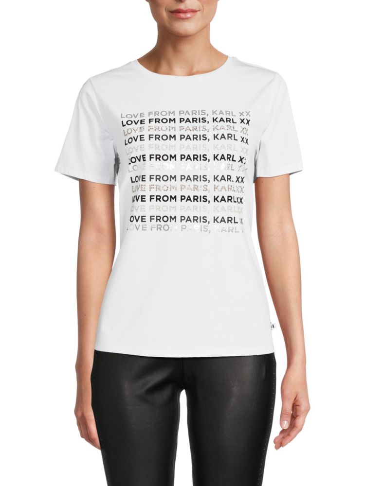 цена Футболка с логотипом Love From Paris Karl Lagerfeld Paris, белый