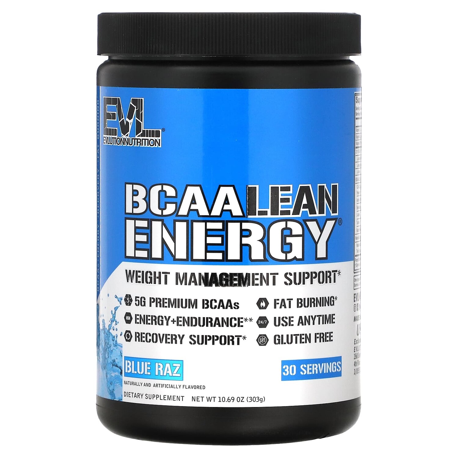 

BCAA Lean Energy, со вкусом синей малины, 303 г (10,60 унции), EVLution Nutrition